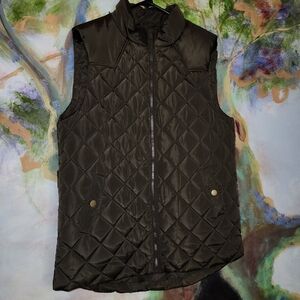 Zenana Outifitters Brown Quilted Zip Vest